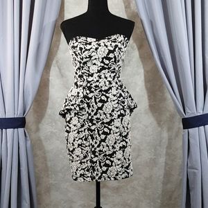 Strapless Floral Bodycon Mini Dress